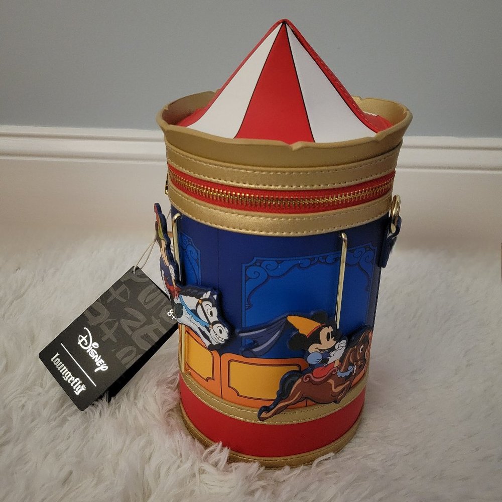 Loungefly Mickey & Minnie Mouse Carousel Crossbody Bag